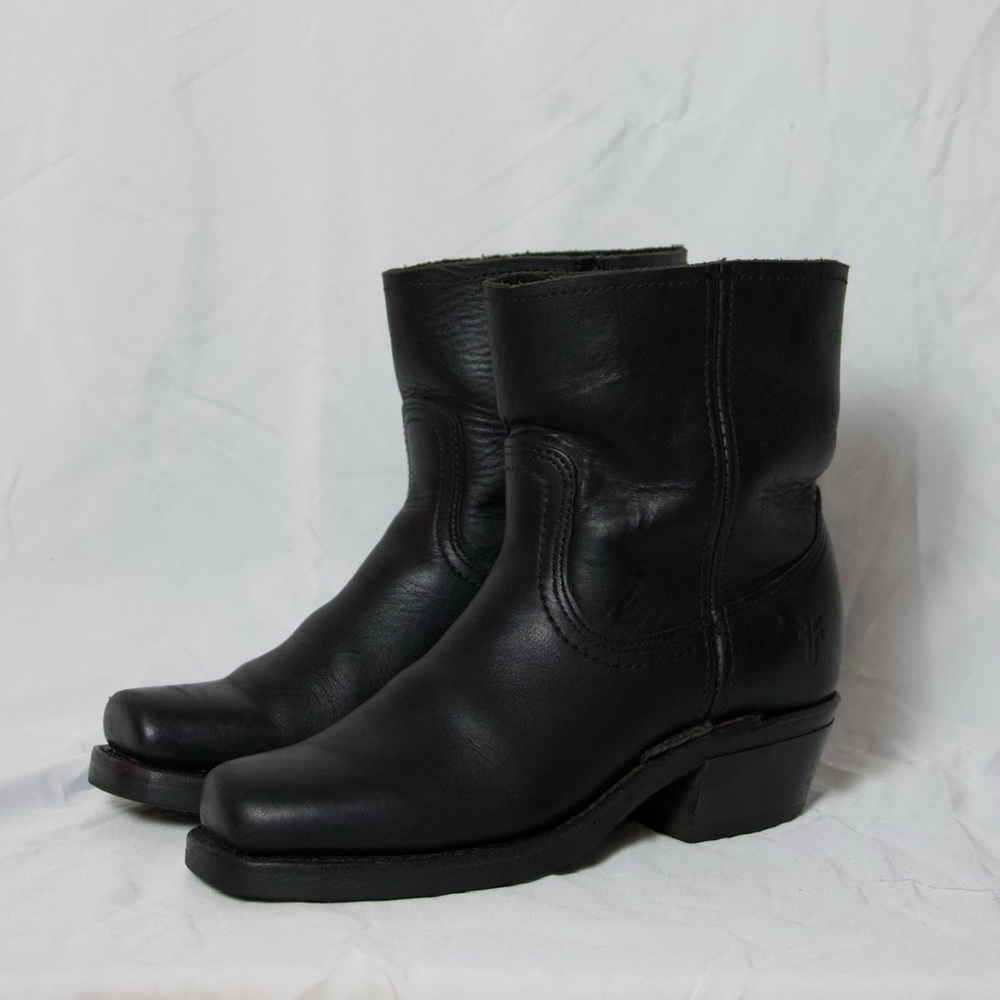 Vintage Frye Campus 10L Ankle Boots Black Made in USA Size 7